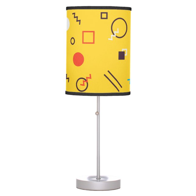 Cool, unique, trendy, urban geometric Memphis Table Lamp (Front)