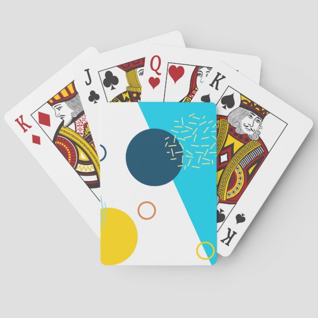 Cool, unique, trendy, urban, Memphis illustration Poker Cards (Back)