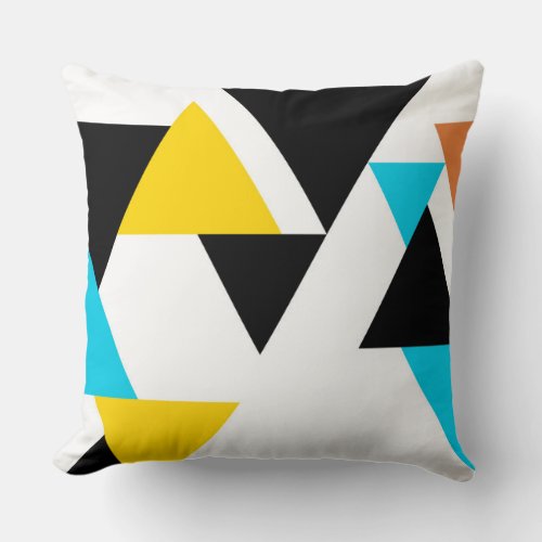 Cool unique trendy urban modern triangles throw pillow