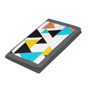 Cool, unique, trendy, urban, modern triangles tri-fold wallet