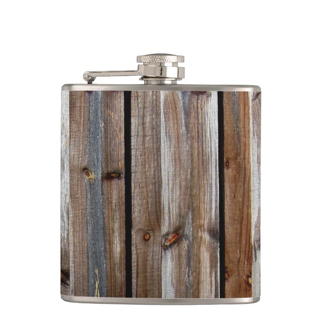 Cool Unique Wood Texture Flask (Front)