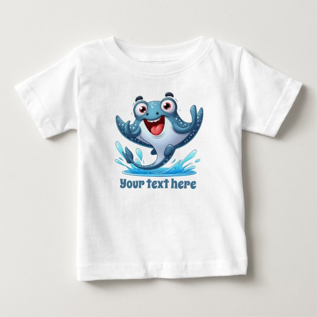 Cool unisex beach add text stingray baby T-Shirt (Front)