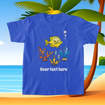 Cool Unisex Beach Fish Add Text T-shirt by DoodlesGifts at Zazzle