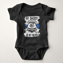 cool unisex kids Police Dad Hero  Baby Bodysuit