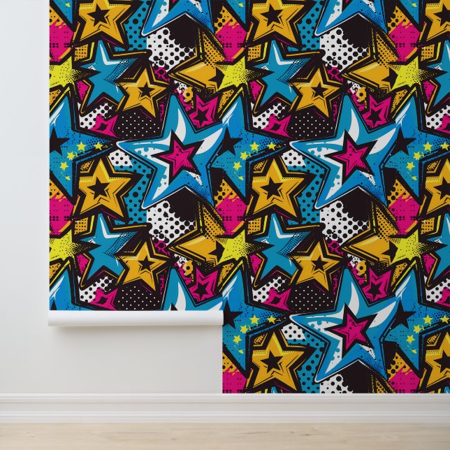 Cool unisex kids tiled comic pop  wallpaper  (Application)