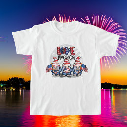 cool unisex Patriotic gnomes kids  T-Shirt