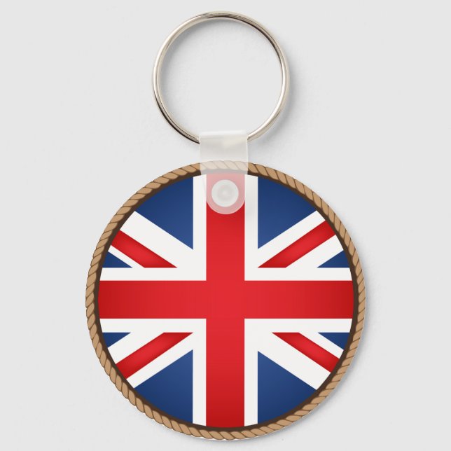 Cool United Kingdom Flag Seal Keychain (Front)