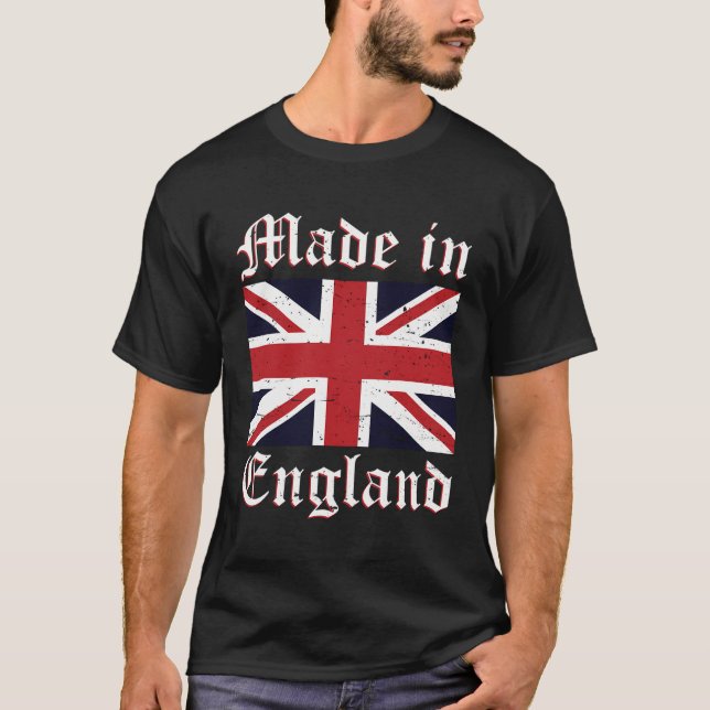 Cool United Kingdom Flag Union Jack Made In Englan T-Shirt (Front)