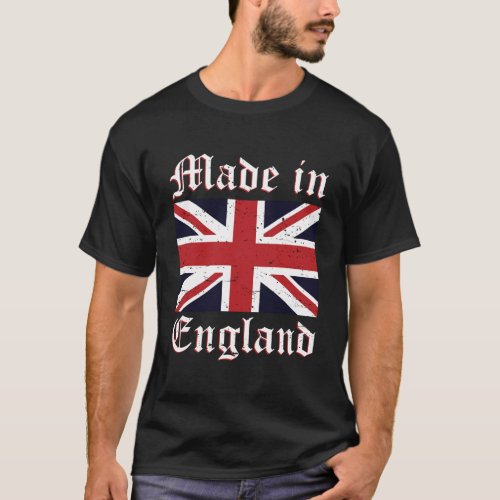 Cool United Kingdom Flag Union Jack Made In Englan T_Shirt