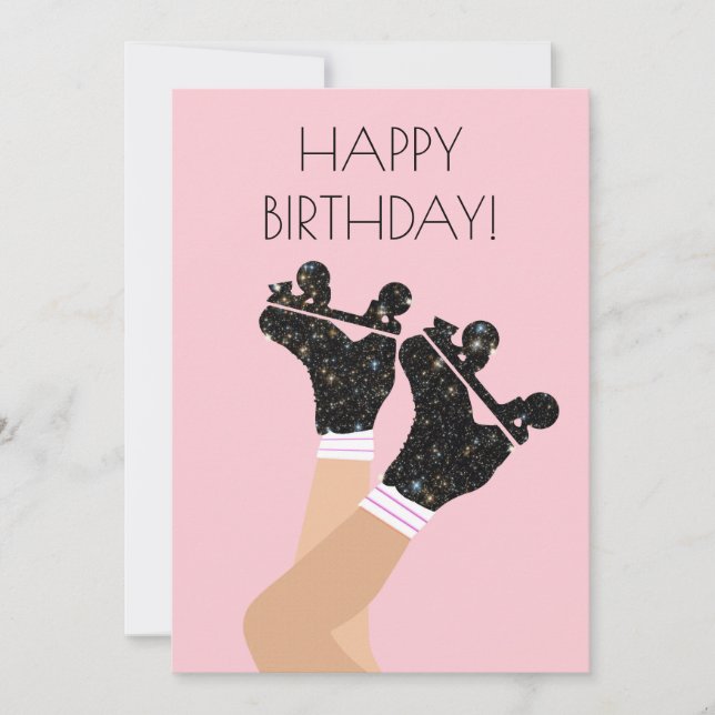Cool Universe Roller Skates Derby Birthday Card (Front)