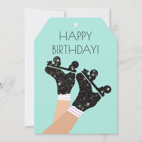 Cool Universe Roller Skates Derby Birthday   Invitation