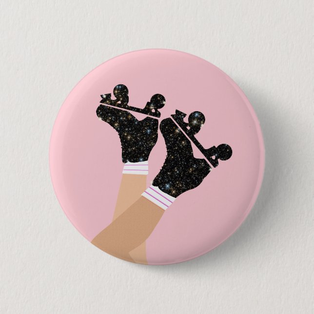 Cool Universe Roller Skates Derby Skater Gift   Button (Front)