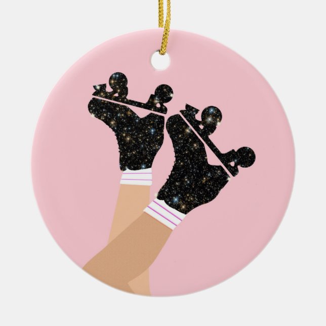 Cool Universe Roller Skates Derby Skater Gift Ceramic Ornament (Front)