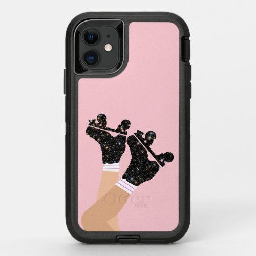 Cool Universe Roller Skates Derby Skater Pink  OtterBox Defender iPhone 11 Case