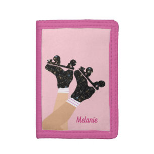 Cool Universe Roller Skates Derby Skater Pink Trifold Wallet