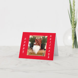 COOL UPBEAT SANTA GNOME SAYS "MERRY CHRISTMAS" HOLIDAY CARD