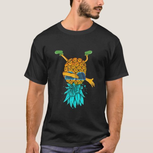 Cool Upside Down Pineapple With Sunglasses Swinger T_Shirt