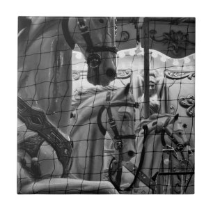 Cool, urban, modern photo of horses of carousel ceramic tile