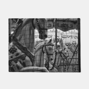 Cool, urban, modern photo of horses of carousel doormat
