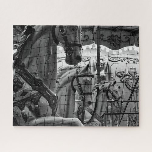 Cool urban modern photo of horses of carousel jigsaw puzzle