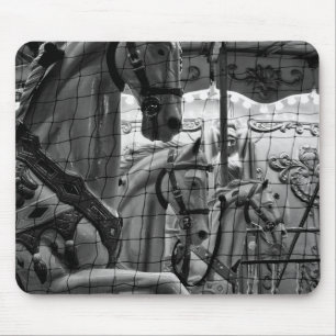 Cool, urban, modern photo of horses of carousel mouse pad