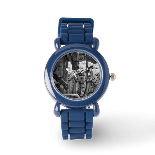 Cool, urban, modern photo of horses of carousel watch (Front)