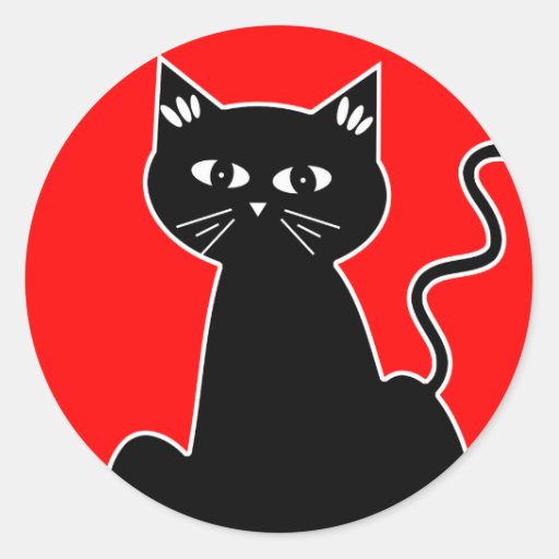 Koele stedelijke Pussy Cat Cartoon klassieke ronde Sticker Zazzle