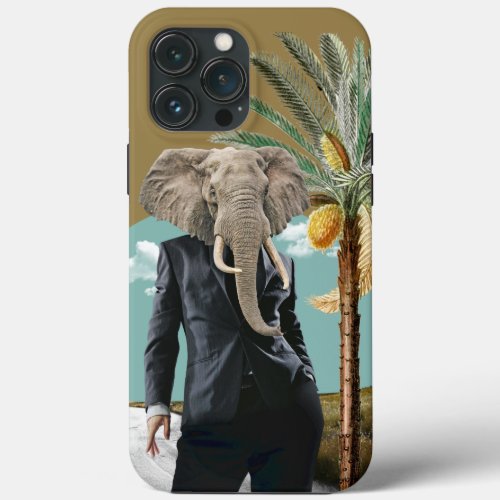 Cool Urban Safari Wild Man Collage iPhone 13 Pro Max Case