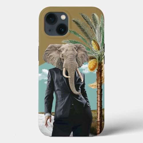 Cool Urban Safari Wild Man Collage iPhone 13 Case