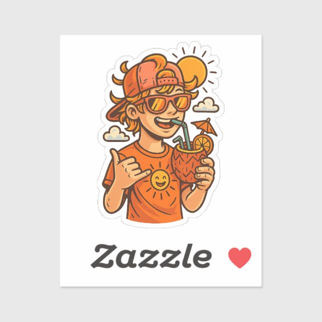 Cool Urban Summer Vibes T-Shirt – Street Art Style Sticker (Sheet)