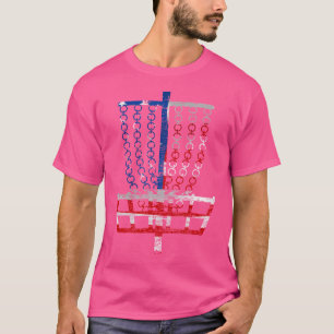 Cool Us Flag Disc Golf Basket - Fourth Of July Dis T-Shirt