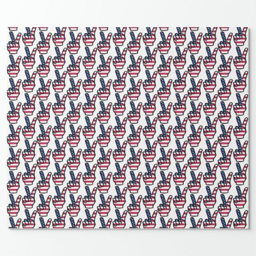Cool US Victory Sign Wrapping Paper