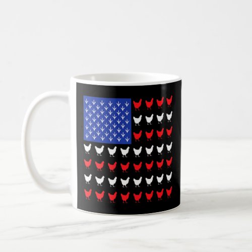 Cool Usa American Flag Chickens Farmer Grains Seed Coffee Mug