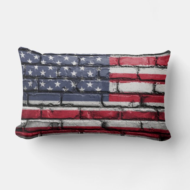 Cool USA Flag Design Lumbar Pillow (Front)