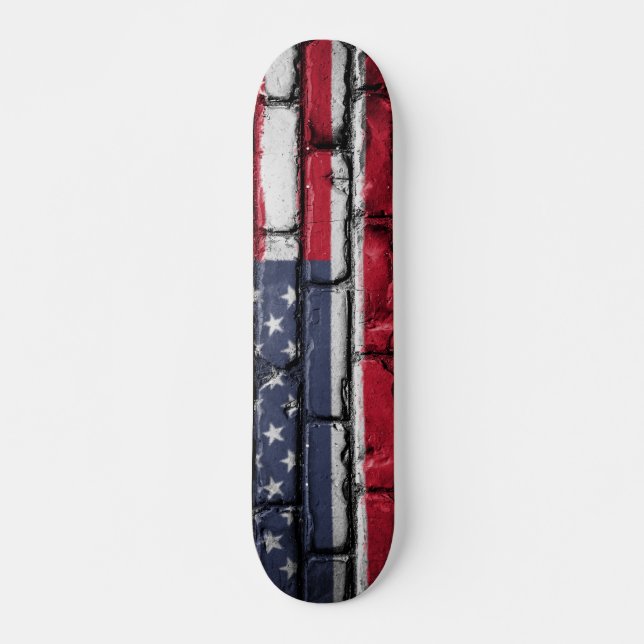 Cool USA Flag Design Skateboard (Front)