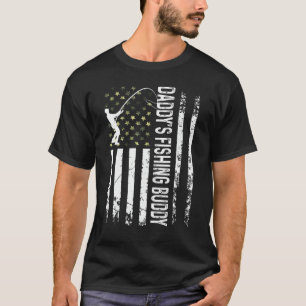 Cool Usa Patriotic Daddy's Fishing Buddy Young Fis T-Shirt