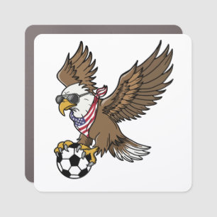 Cool USA Soccer Eagle Sunglasses Vintage Patriotic Car Magnet