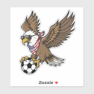 Cool USA Soccer Eagle Sunglasses Vintage Patriotic Sticker