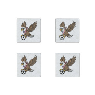 Cool USA Soccer Eagle Sunglasses Vintage Patriotic Stone Magnet