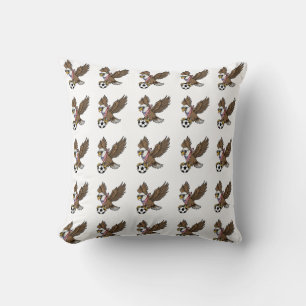 Cool USA Soccer Eagle Sunglasses Vintage Patriotic Throw Pillow