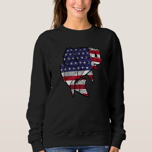 Cool Usa Tilapia Freshwater Fishing America Sweatshirt