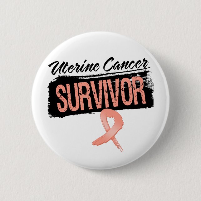 Cool Uterine Cancer Survivor Pinback Button (Front)