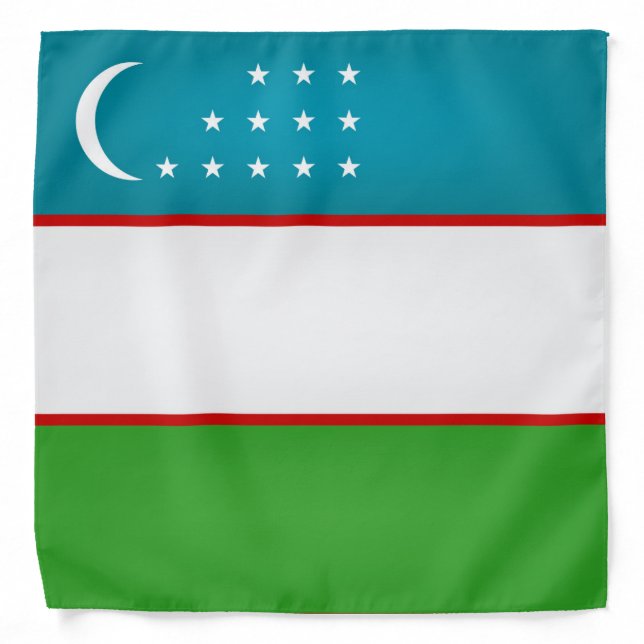 Cool Uzbekistan Flag Fashion Bandana (Front)