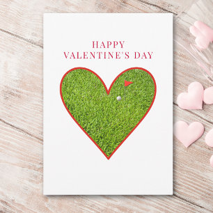 Cool Valentine’s Day for Golfer - Green Heart Love Holiday Card