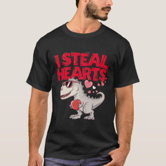 Cool Valentine's Dino - "I Steal Hearts" T-Shirt