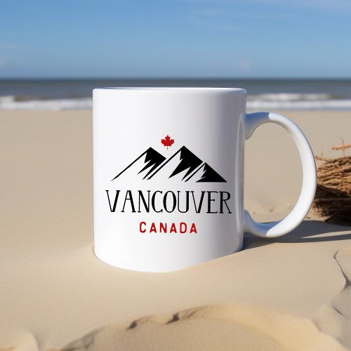 Cool Vancouver Canada Mountains Maple Leaf Coffee Mug