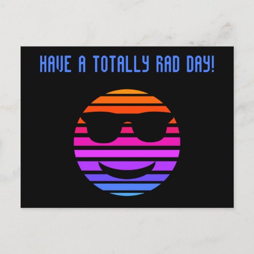 Cool Vaporwave Emoji Custom Message Rad Day Postcard