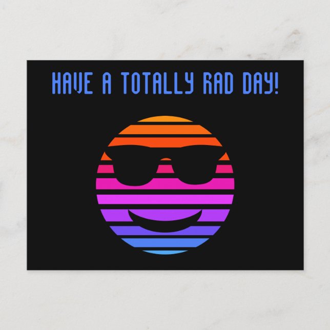 Cool Vaporwave Emoji Custom Message Rad Day Postcard (Front)