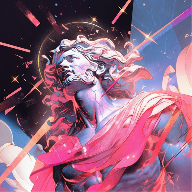 Cool Vaporwave Statue of David in Pink (Front)