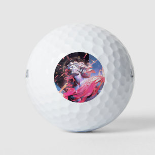 Cool Vaporwave Statue of David in Pink Golf Balls